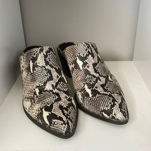 Snakeskin Mules